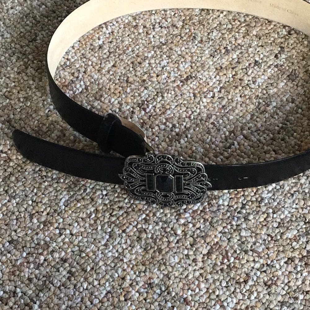 Beautiful black leather belt